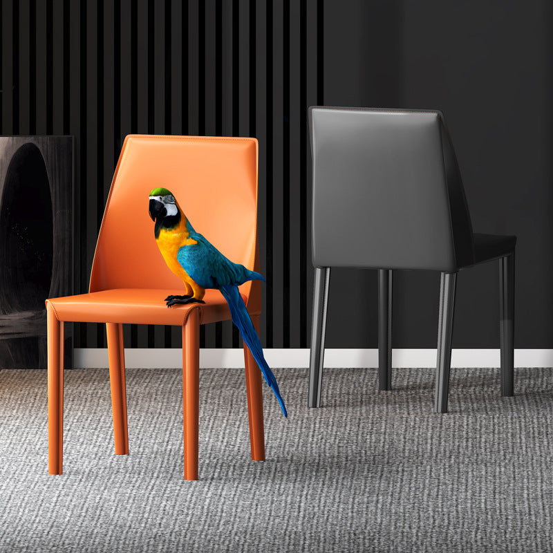 Leather Contemporary Modern Indoor-Outdoor Side Chair Parsons Chair Clearhalo 'Dining Chairs' 'Dining Tables & Seating' 'dining_chair' 'furn' 'furn_dining_chair' 'Furniture' 'furniture_dining_chair' 'Kitchen & Dining Furniture' 4809080