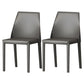Leather Contemporary Modern Indoor-Outdoor Side Chair Parsons Chair Dark Gray 2 Piece Set Clearhalo 'Dining Chairs' 'Dining Tables & Seating' 'dining_chair' 'furn' 'furn_dining_chair' 'Furniture' 'furniture_dining_chair' 'Kitchen & Dining Furniture' 4809084