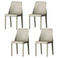 Leather Contemporary Modern Indoor-Outdoor Side Chair Parsons Chair Light Gray 4 Piece Set Clearhalo 'Dining Chairs' 'Dining Tables & Seating' 'dining_chair' 'furn' 'furn_dining_chair' 'Furniture' 'furniture_dining_chair' 'Kitchen & Dining Furniture' 4809090