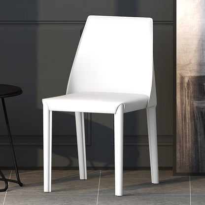 Leather Contemporary Modern Indoor-Outdoor Side Chair Parsons Chair White 1 Piece Clearhalo 'Dining Chairs' 'Dining Tables & Seating' 'dining_chair' 'furn' 'furn_dining_chair' 'Furniture' 'furniture_dining_chair' 'Kitchen & Dining Furniture' 4809092