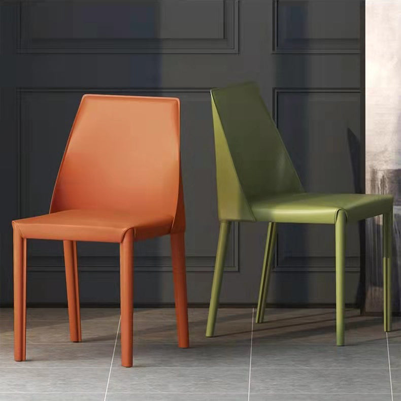 Leather Contemporary Modern Indoor-Outdoor Side Chair Parsons Chair Clearhalo 'Dining Chairs' 'Dining Tables & Seating' 'dining_chair' 'furn' 'furn_dining_chair' 'Furniture' 'furniture_dining_chair' 'Kitchen & Dining Furniture' 4809098