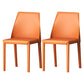 Leather Contemporary Modern Indoor-Outdoor Side Chair Parsons Chair Orange 2 Piece Set Clearhalo 'Dining Chairs' 'Dining Tables & Seating' 'dining_chair' 'furn' 'furn_dining_chair' 'Furniture' 'furniture_dining_chair' 'Kitchen & Dining Furniture' 4809105