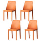 Leather Contemporary Modern Indoor-Outdoor Side Chair Parsons Chair Orange 4 Piece Set Clearhalo 'Dining Chairs' 'Dining Tables & Seating' 'dining_chair' 'furn' 'furn_dining_chair' 'Furniture' 'furniture_dining_chair' 'Kitchen & Dining Furniture' 4809106