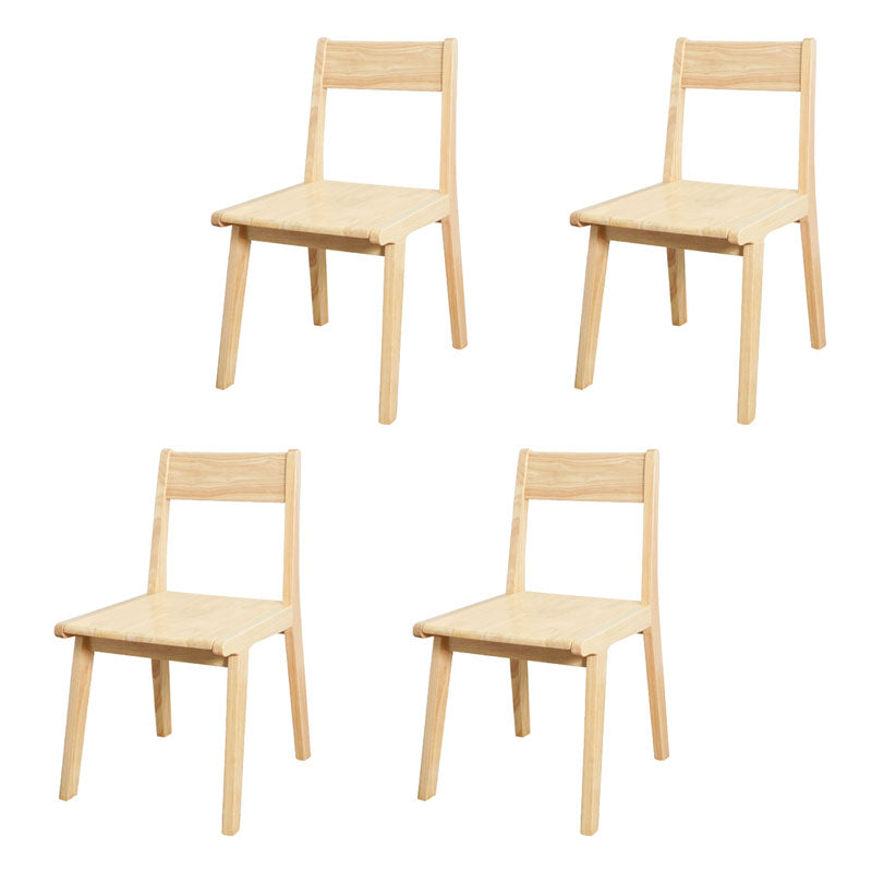 Contemporary Style Open Back Chair Wood Kitchen Dining Armless Chair Wood 4 Piece Set Clearhalo 'Dining Chairs' 'Dining Tables & Seating' 'dining_chair' 'furn' 'furn_dining_chair' 'Furniture' 'furniture_dining_chair' 'Kitchen & Dining Furniture' 4809113