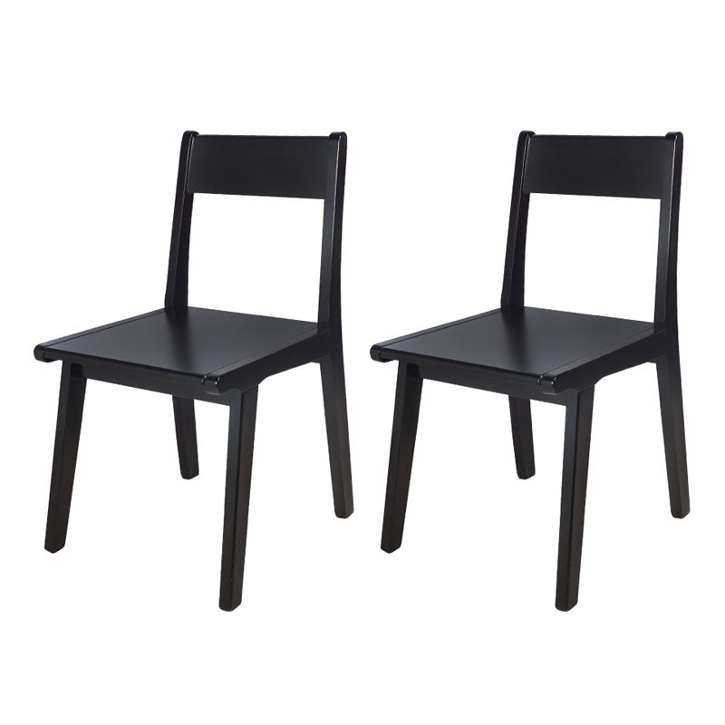 Contemporary Style Open Back Chair Wood Kitchen Dining Armless Chair Black 2 Piece Set Clearhalo 'Dining Chairs' 'Dining Tables & Seating' 'dining_chair' 'furn' 'furn_dining_chair' 'Furniture' 'furniture_dining_chair' 'Kitchen & Dining Furniture' 4809116