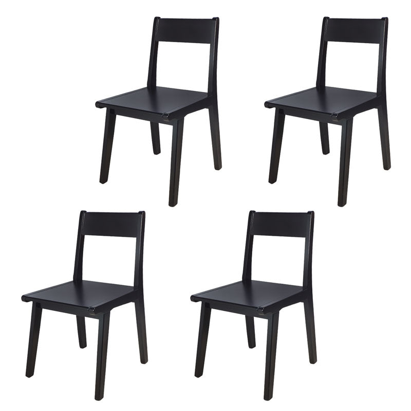 Contemporary Style Open Back Chair Wood Kitchen Dining Armless Chair Black 4 Piece Set Clearhalo 'Dining Chairs' 'Dining Tables & Seating' 'dining_chair' 'furn' 'furn_dining_chair' 'Furniture' 'furniture_dining_chair' 'Kitchen & Dining Furniture' 4809118