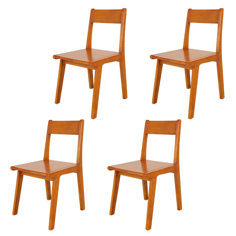 Contemporary Style Open Back Chair Wood Kitchen Dining Armless Chair Walnut 4 Piece Set Clearhalo 'Dining Chairs' 'Dining Tables & Seating' 'dining_chair' 'furn' 'furn_dining_chair' 'Furniture' 'furniture_dining_chair' 'Kitchen & Dining Furniture' 4809124