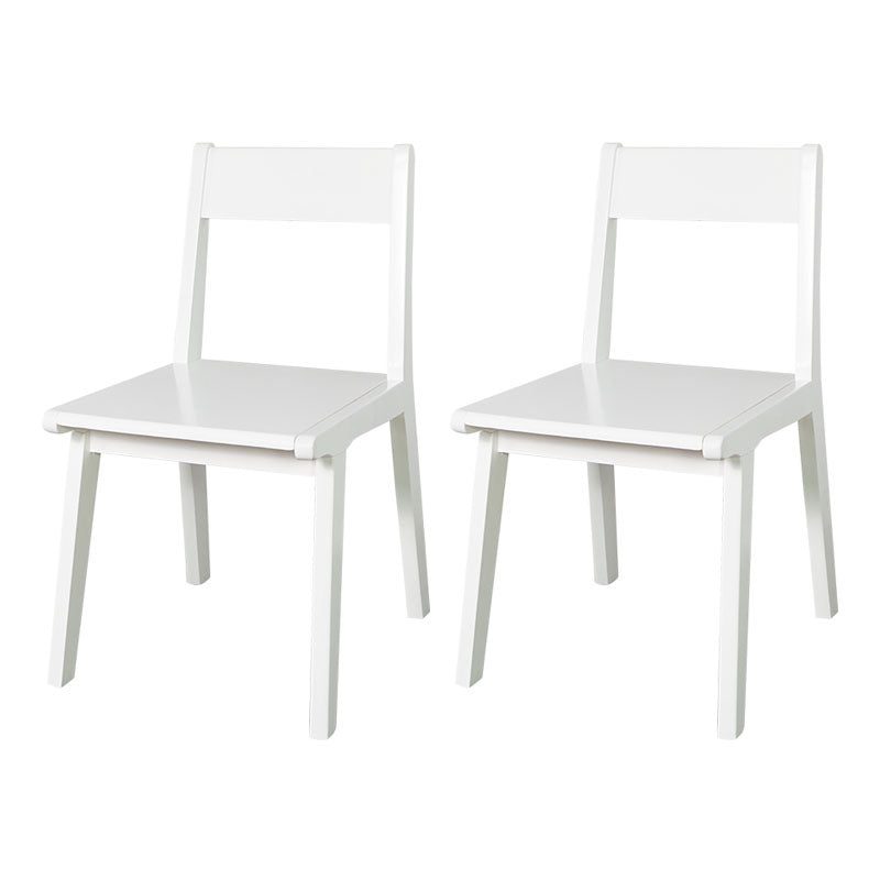 Contemporary Style Open Back Chair Wood Kitchen Dining Armless Chair White 2 Piece Set Clearhalo 'Dining Chairs' 'Dining Tables & Seating' 'dining_chair' 'furn' 'furn_dining_chair' 'Furniture' 'furniture_dining_chair' 'Kitchen & Dining Furniture' 4809128