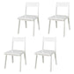 Contemporary Style Open Back Chair Wood Kitchen Dining Armless Chair White 4 Piece Set Clearhalo 'Dining Chairs' 'Dining Tables & Seating' 'dining_chair' 'furn' 'furn_dining_chair' 'Furniture' 'furniture_dining_chair' 'Kitchen & Dining Furniture' 4809130