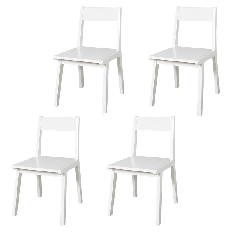 Contemporary Style Open Back Chair Wood Kitchen Dining Armless Chair White 4 Piece Set Clearhalo 'Dining Chairs' 'Dining Tables & Seating' 'dining_chair' 'furn' 'furn_dining_chair' 'Furniture' 'furniture_dining_chair' 'Kitchen & Dining Furniture' 4809130