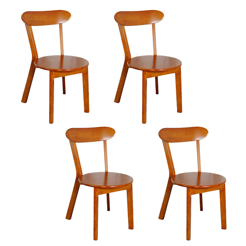 Contemporary Style Open Back Chairs Wood Kitchen Armless Chair Walnut 4 Piece Set Clearhalo 'Dining Chairs' 'Dining Tables & Seating' 'dining_chair' 'furn' 'furn_dining_chair' 'Furniture' 'furniture_dining_chair' 'Kitchen & Dining Furniture' 4809142
