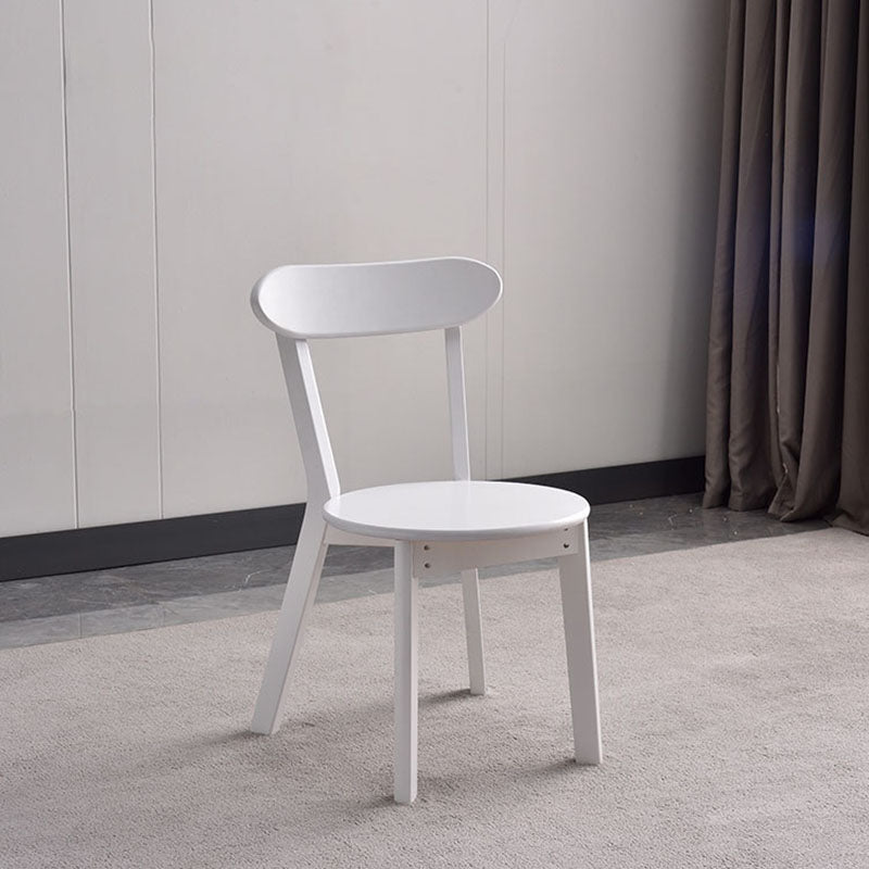 Contemporary Style Open Back Chairs Wood Kitchen Armless Chair White 1 Piece Clearhalo 'Dining Chairs' 'Dining Tables & Seating' 'dining_chair' 'furn' 'furn_dining_chair' 'Furniture' 'furniture_dining_chair' 'Kitchen & Dining Furniture' 4809144
