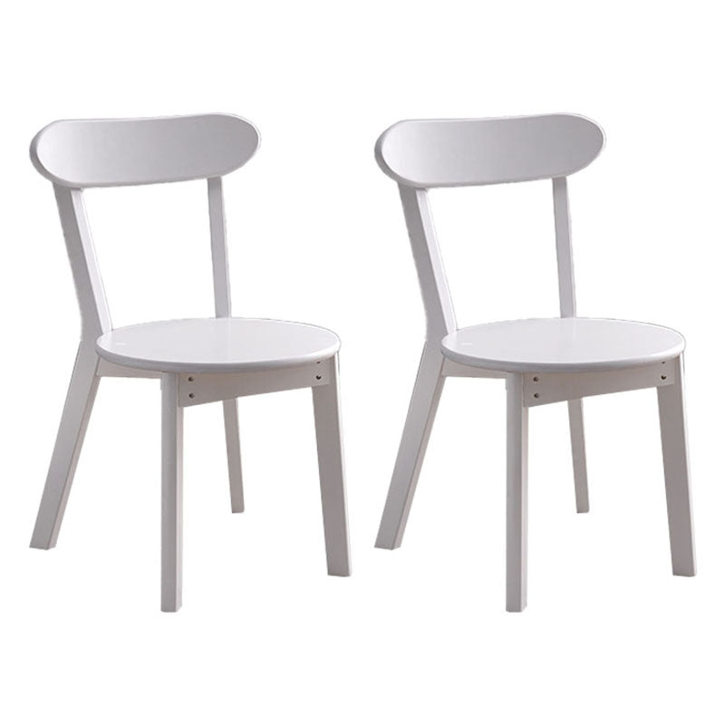 Contemporary Style Open Back Chairs Wood Kitchen Armless Chair White 2 Piece Set Clearhalo 'Dining Chairs' 'Dining Tables & Seating' 'dining_chair' 'furn' 'furn_dining_chair' 'Furniture' 'furniture_dining_chair' 'Kitchen & Dining Furniture' 4809146