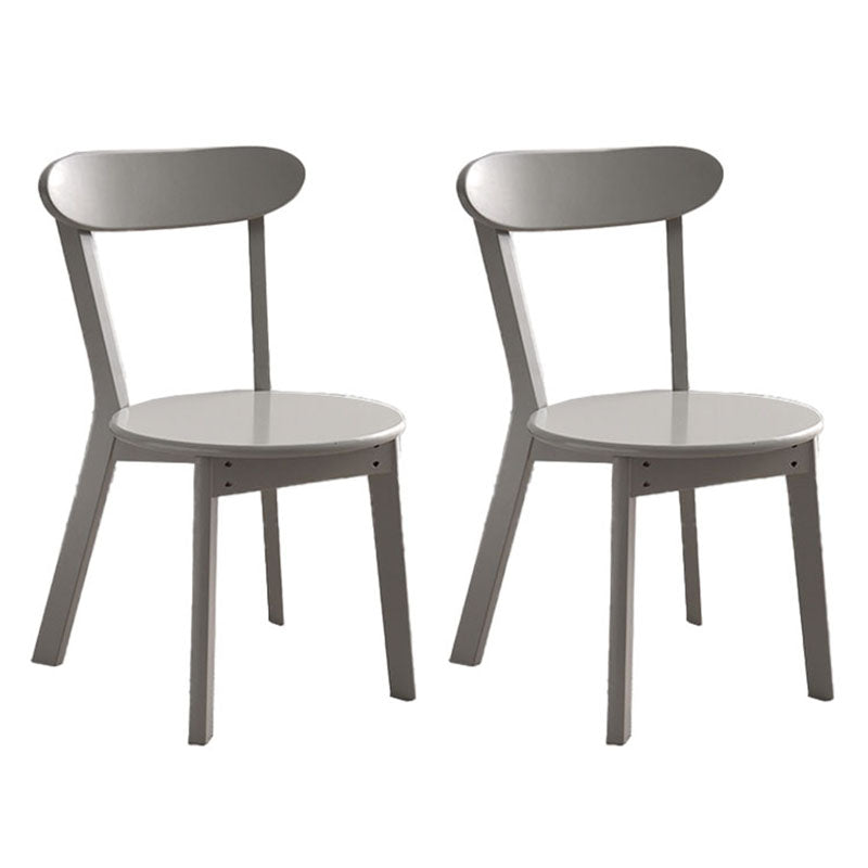 Contemporary Style Open Back Chairs Wood Kitchen Armless Chair Grey 2 Piece Set Clearhalo 'Dining Chairs' 'Dining Tables & Seating' 'dining_chair' 'furn' 'furn_dining_chair' 'Furniture' 'furniture_dining_chair' 'Kitchen & Dining Furniture' 4809156
