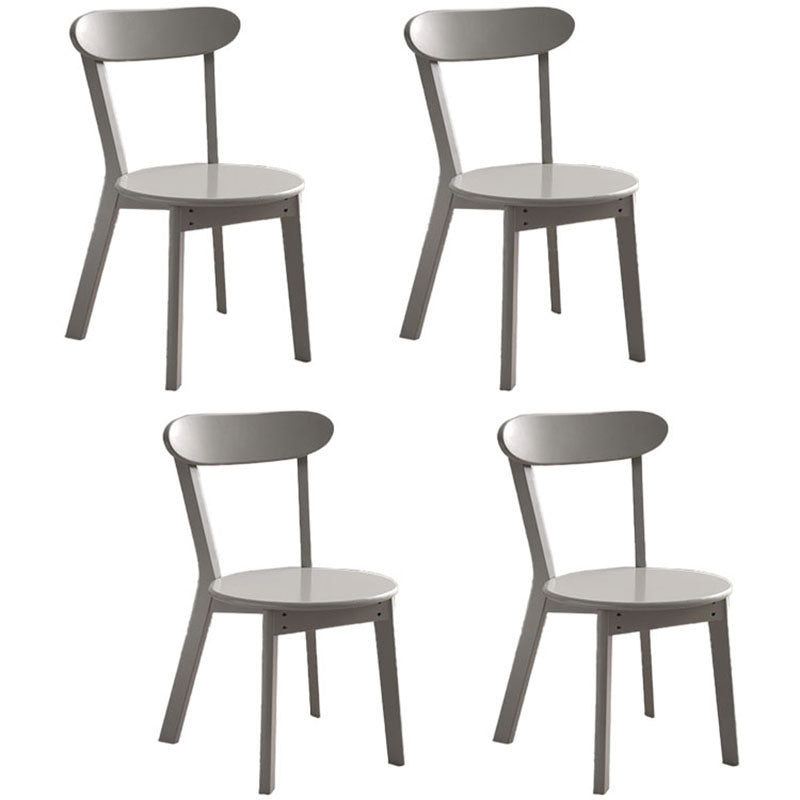 Contemporary Style Open Back Chairs Wood Kitchen Armless Chair Grey 4 Piece Set Clearhalo 'Dining Chairs' 'Dining Tables & Seating' 'dining_chair' 'furn' 'furn_dining_chair' 'Furniture' 'furniture_dining_chair' 'Kitchen & Dining Furniture' 4809157