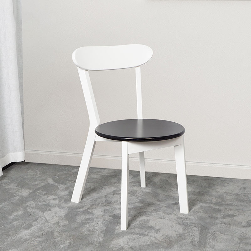 Contemporary Style Open Back Chairs Wood Kitchen Armless Chair White-Black 1 Piece Clearhalo 'Dining Chairs' 'Dining Tables & Seating' 'dining_chair' 'furn' 'furn_dining_chair' 'Furniture' 'furniture_dining_chair' 'Kitchen & Dining Furniture' 4809158