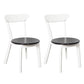 Contemporary Style Open Back Chairs Wood Kitchen Armless Chair White-Black 2 Piece Set Clearhalo 'Dining Chairs' 'Dining Tables & Seating' 'dining_chair' 'furn' 'furn_dining_chair' 'Furniture' 'furniture_dining_chair' 'Kitchen & Dining Furniture' 4809159