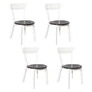 Contemporary Style Open Back Chairs Wood Kitchen Armless Chair White-Black 4 Piece Set Clearhalo 'Dining Chairs' 'Dining Tables & Seating' 'dining_chair' 'furn' 'furn_dining_chair' 'Furniture' 'furniture_dining_chair' 'Kitchen & Dining Furniture' 4809160