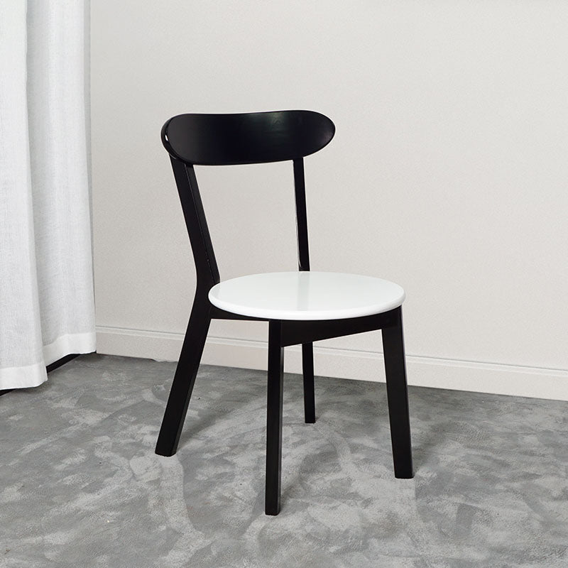 Contemporary Style Open Back Chairs Wood Kitchen Armless Chair Black White 1 Piece Clearhalo 'Dining Chairs' 'Dining Tables & Seating' 'dining_chair' 'furn' 'furn_dining_chair' 'Furniture' 'furniture_dining_chair' 'Kitchen & Dining Furniture' 4809161