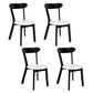 Contemporary Style Open Back Chairs Wood Kitchen Armless Chair Black White 4 Piece Set Clearhalo 'Dining Chairs' 'Dining Tables & Seating' 'dining_chair' 'furn' 'furn_dining_chair' 'Furniture' 'furniture_dining_chair' 'Kitchen & Dining Furniture' 4809163