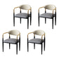 Contemporary Style Chairs Kitchen Arm Side Chair with Metal Legs Grey 4 Piece Set Clearhalo 'Dining Chairs' 'Dining Tables & Seating' 'dining_chair' 'furn' 'furn_dining_chair' 'Furniture' 'furniture_dining_chair' 'Kitchen & Dining Furniture' 4809169