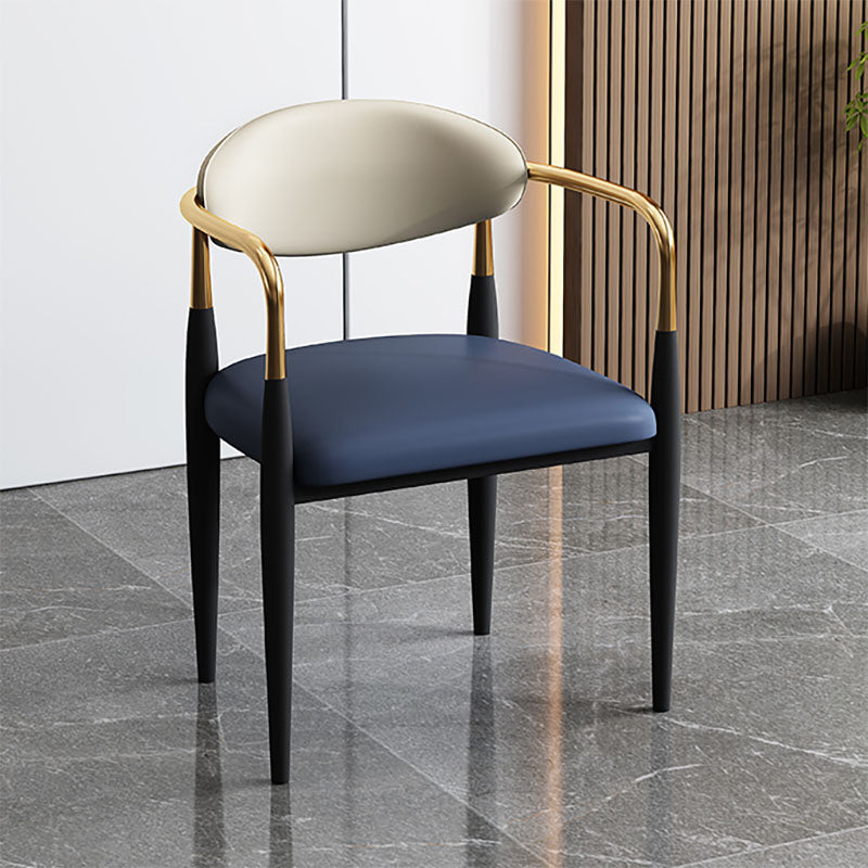 Contemporary Style Chairs Kitchen Arm Side Chair with Metal Legs Clearhalo 'Dining Chairs' 'Dining Tables & Seating' 'dining_chair' 'furn' 'furn_dining_chair' 'Furniture' 'furniture_dining_chair' 'Kitchen & Dining Furniture' 4809170