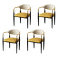 Contemporary Style Chairs Kitchen Arm Side Chair with Metal Legs Yellow 4 Piece Set Clearhalo 'Dining Chairs' 'Dining Tables & Seating' 'dining_chair' 'furn' 'furn_dining_chair' 'Furniture' 'furniture_dining_chair' 'Kitchen & Dining Furniture' 4809181