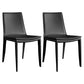 Leather Contemporary Modern Indoor-Outdoor Side Chair Solid Back Chair Black 2 Piece Set Clearhalo 'Dining Chairs' 'Dining Tables & Seating' 'dining_chair' 'furn' 'furn_dining_chair' 'Furniture' 'furniture_dining_chair' 'Kitchen & Dining Furniture' 4809199