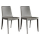 Leather Contemporary Modern Indoor-Outdoor Side Chair Solid Back Chair Grey 2 Piece Set Clearhalo 'Dining Chairs' 'Dining Tables & Seating' 'dining_chair' 'furn' 'furn_dining_chair' 'Furniture' 'furniture_dining_chair' 'Kitchen & Dining Furniture' 4809202