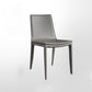 Leather Contemporary Modern Indoor-Outdoor Side Chair Solid Back Chair Grey 1 Piece Clearhalo 'Dining Chairs' 'Dining Tables & Seating' 'dining_chair' 'furn' 'furn_dining_chair' 'Furniture' 'furniture_dining_chair' 'Kitchen & Dining Furniture' 4809203