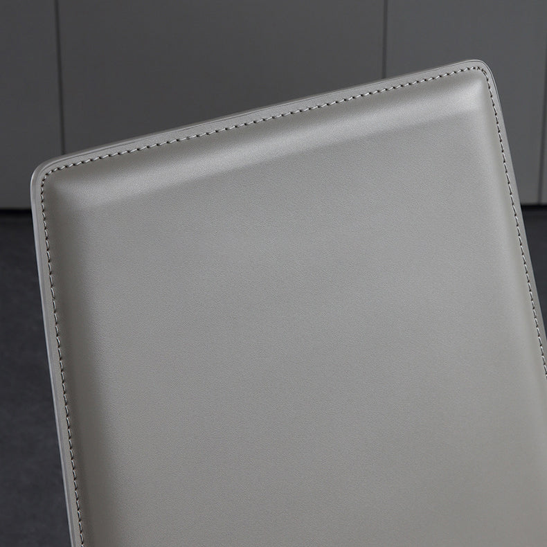 Leather Contemporary Modern Indoor-Outdoor Side Chair Solid Back Chair Clearhalo 'Dining Chairs' 'Dining Tables & Seating' 'dining_chair' 'furn' 'furn_dining_chair' 'Furniture' 'furniture_dining_chair' 'Kitchen & Dining Furniture' 4809208