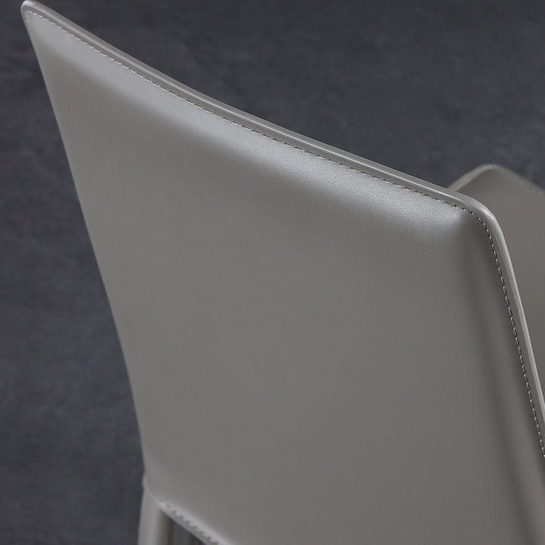 Leather Contemporary Modern Indoor-Outdoor Side Chair Solid Back Chair Clearhalo 'Dining Chairs' 'Dining Tables & Seating' 'dining_chair' 'furn' 'furn_dining_chair' 'Furniture' 'furniture_dining_chair' 'Kitchen & Dining Furniture' 4809210