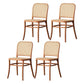 Nordic Style Armless Open Back Chairs for Home Wood Legs Dining Side Chairs Natural Wicker & Rattan 4 Piece Set Clearhalo 'Dining Chairs' 'Dining Tables & Seating' 'dining_chair' 'furn' 'furn_dining_chair' 'Furniture' 'furniture_dining_chair' 'Kitchen & Dining Furniture' 4809234