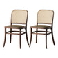 Nordic Style Armless Open Back Chairs for Home Wood Legs Dining Side Chairs Walnut Leather 2 Piece Set Clearhalo 'Dining Chairs' 'Dining Tables & Seating' 'dining_chair' 'furn' 'furn_dining_chair' 'Furniture' 'furniture_dining_chair' 'Kitchen & Dining Furniture' 4809253
