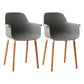 Scandinavian Wood Kitchen Dining Room Arm Chair Solid Back Chair Grey Set of 2 Clearhalo 'Dining Chairs' 'Dining Tables & Seating' 'dining_chair' 'Furniture' 'furniture_dining_chair' 'Kitchen & Dining Furniture' 4809261