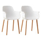 Scandinavian Wood Kitchen Dining Room Arm Chair Solid Back Chair White Set of 2 Clearhalo 'Dining Chairs' 'Dining Tables & Seating' 'dining_chair' 'Furniture' 'furniture_dining_chair' 'Kitchen & Dining Furniture' 4809264