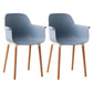 Scandinavian Wood Kitchen Dining Room Arm Chair Solid Back Chair Blue Set of 2 Clearhalo 'Dining Chairs' 'Dining Tables & Seating' 'dining_chair' 'Furniture' 'furniture_dining_chair' 'Kitchen & Dining Furniture' 4809277