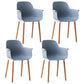 Scandinavian Wood Kitchen Dining Room Arm Chair Solid Back Chair Blue Set of 4 Clearhalo 'Dining Chairs' 'Dining Tables & Seating' 'dining_chair' 'Furniture' 'furniture_dining_chair' 'Kitchen & Dining Furniture' 4809278