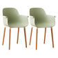 Scandinavian Wood Kitchen Dining Room Arm Chair Solid Back Chair Green Set of 2 Clearhalo 'Dining Chairs' 'Dining Tables & Seating' 'dining_chair' 'Furniture' 'furniture_dining_chair' 'Kitchen & Dining Furniture' 4809279