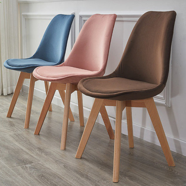 Modern Style Chairs Kitchen Armless Side Chair with Wooden Legs Clearhalo 'Dining Chairs' 'Dining Tables & Seating' 'dining_chair' 'Furniture' 'furniture_dining_chair' 'Kitchen & Dining Furniture' 4809284