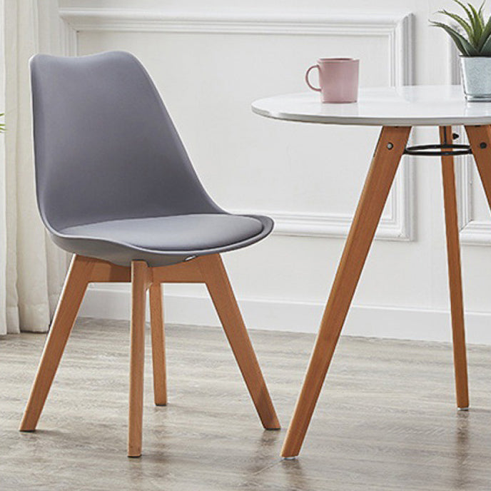 Modern Style Chairs Kitchen Armless Side Chair with Wooden Legs Clearhalo 'Dining Chairs' 'Dining Tables & Seating' 'dining_chair' 'Furniture' 'furniture_dining_chair' 'Kitchen & Dining Furniture' 4809287