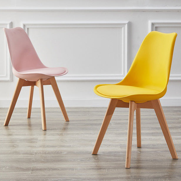 Modern Style Chairs Kitchen Armless Side Chair with Wooden Legs Clearhalo 'Dining Chairs' 'Dining Tables & Seating' 'dining_chair' 'Furniture' 'furniture_dining_chair' 'Kitchen & Dining Furniture' 4809291