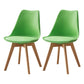 Modern Style Chairs Kitchen Armless Side Chair with Wooden Legs Green Set of 2 Clearhalo 'Dining Chairs' 'Dining Tables & Seating' 'dining_chair' 'Furniture' 'furniture_dining_chair' 'Kitchen & Dining Furniture' 4809298