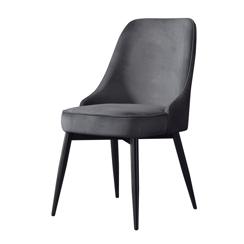 Nordic Style Upholstered Armless Dining Chairs Solid Back Chairs Clearhalo 'Dining Chairs' 'Dining Tables & Seating' 'dining_chair' 'furn' 'furn_dining_chair' 'Furniture' 'furniture_dining_chair' 'Kitchen & Dining Furniture' 4809317