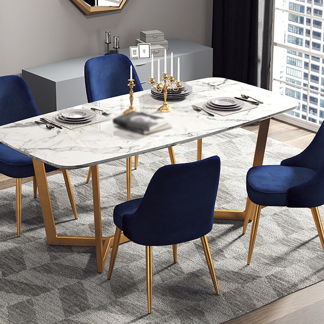 Nordic Style Upholstered Armless Dining Chairs Solid Back Chairs Clearhalo 'Dining Chairs' 'Dining Tables & Seating' 'dining_chair' 'furn' 'furn_dining_chair' 'Furniture' 'furniture_dining_chair' 'Kitchen & Dining Furniture' 4809328