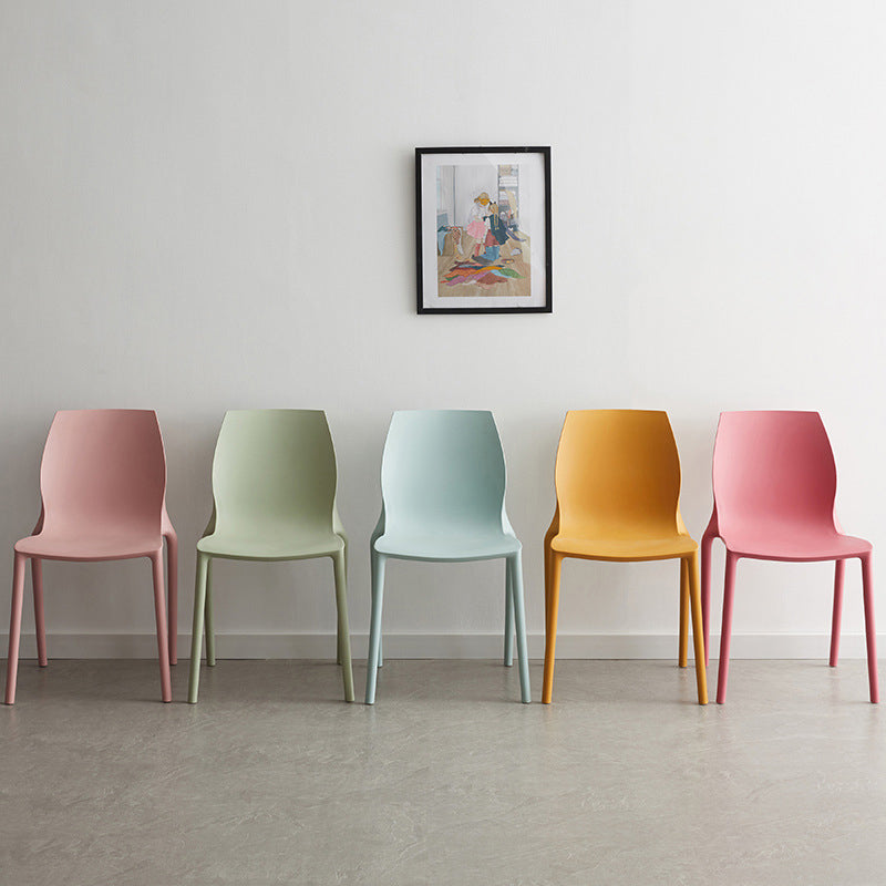 Plastic Scandinavian Dining Kitchen Room Side Chair Solid Back Chair Clearhalo 'Dining Chairs' 'Dining Tables & Seating' 'dining_chair' 'Furniture' 'furniture_dining_chair' 'Kitchen & Dining Furniture' 4809331