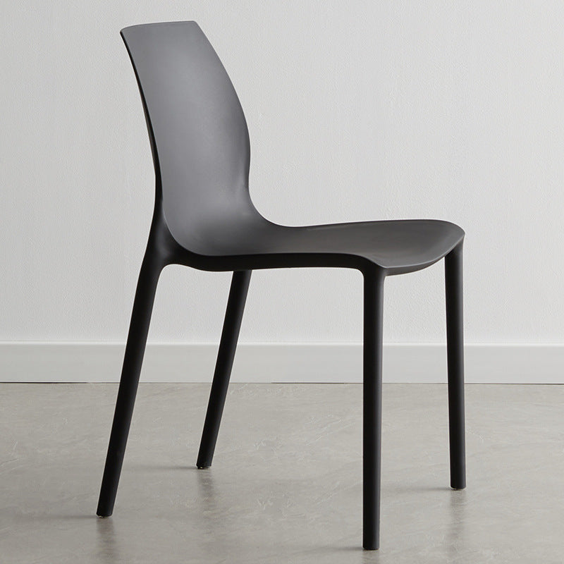 Plastic Scandinavian Dining Kitchen Room Side Chair Solid Back Chair Black 1 Piece Clearhalo 'Dining Chairs' 'Dining Tables & Seating' 'dining_chair' 'Furniture' 'furniture_dining_chair' 'Kitchen & Dining Furniture' 4809332