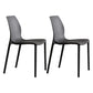 Plastic Scandinavian Dining Kitchen Room Side Chair Solid Back Chair Black Set of 2 Clearhalo 'Dining Chairs' 'Dining Tables & Seating' 'dining_chair' 'Furniture' 'furniture_dining_chair' 'Kitchen & Dining Furniture' 4809333