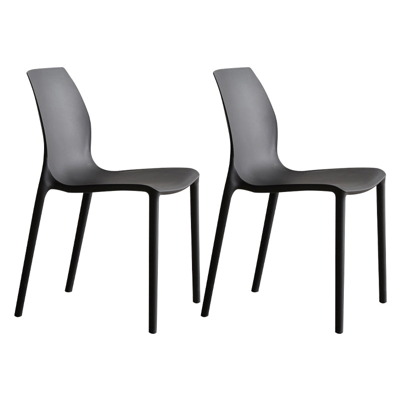 Plastic Scandinavian Dining Kitchen Room Side Chair Solid Back Chair Black Set of 2 Clearhalo 'Dining Chairs' 'Dining Tables & Seating' 'dining_chair' 'Furniture' 'furniture_dining_chair' 'Kitchen & Dining Furniture' 4809333
