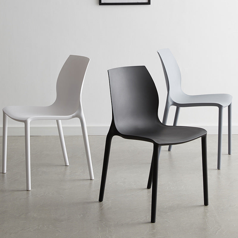 Plastic Scandinavian Dining Kitchen Room Side Chair Solid Back Chair Clearhalo 'Dining Chairs' 'Dining Tables & Seating' 'dining_chair' 'Furniture' 'furniture_dining_chair' 'Kitchen & Dining Furniture' 4809335
